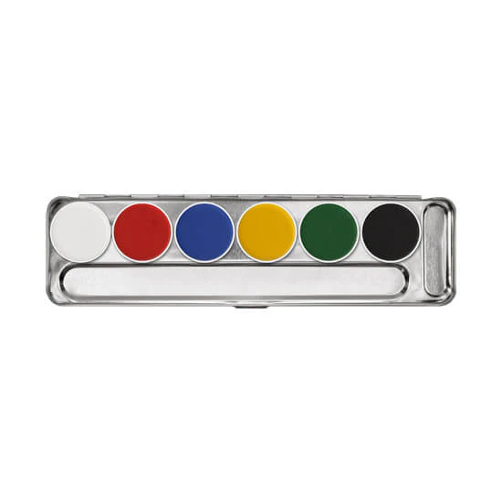 Kryolan Professional Make-Up Aquacolor 6 Color Palette Standard 'A'