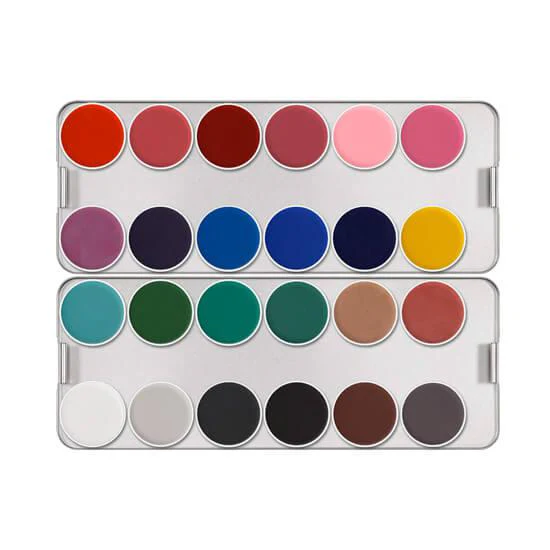Kryolan Professional Make-Up Aquacolor Palette 24 Colors