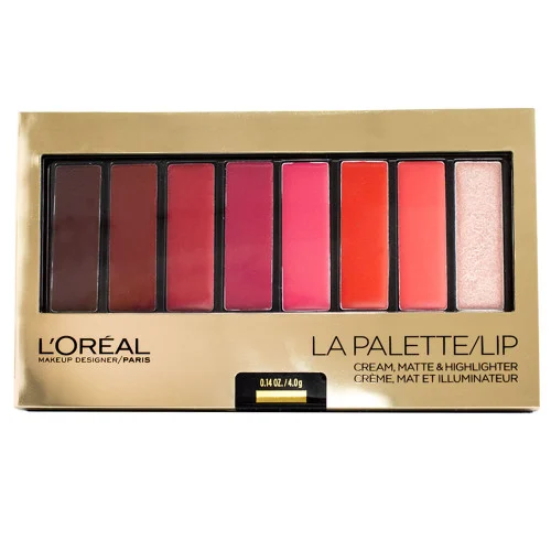 Loreal La Palette Lip 8-Pan Lipcolor Palette, Red