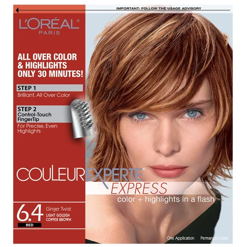 Loreal Couleur Experte Hair Color & Highlights Kit - 6.4 Ginger Twist
