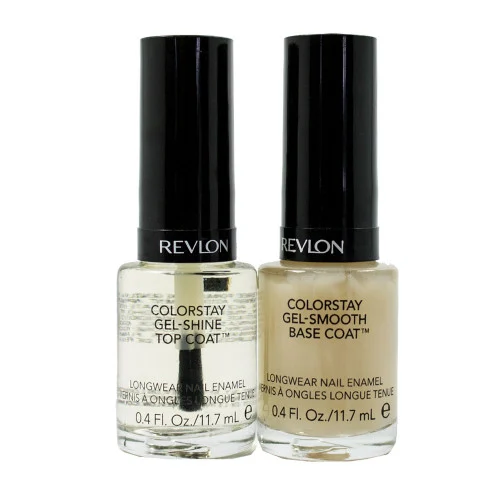 Revlon Colorstay Gel-Smooth Base Coat + Gel-Shine Top Coat Longwear Nail Enamel Combination