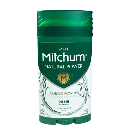 Mitchum Men Natural Power Invisible Solid Aluminum Free Deodorant, Cedarwood 2.7 oz
