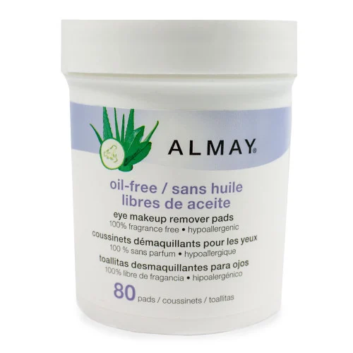 Almay Oil-Free Eye Makeup Remover Pads, 80 Pads