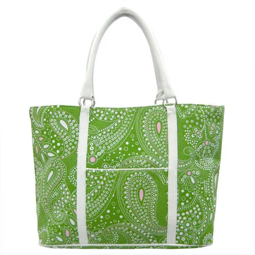 Borghese Green Paisley Tote Bag