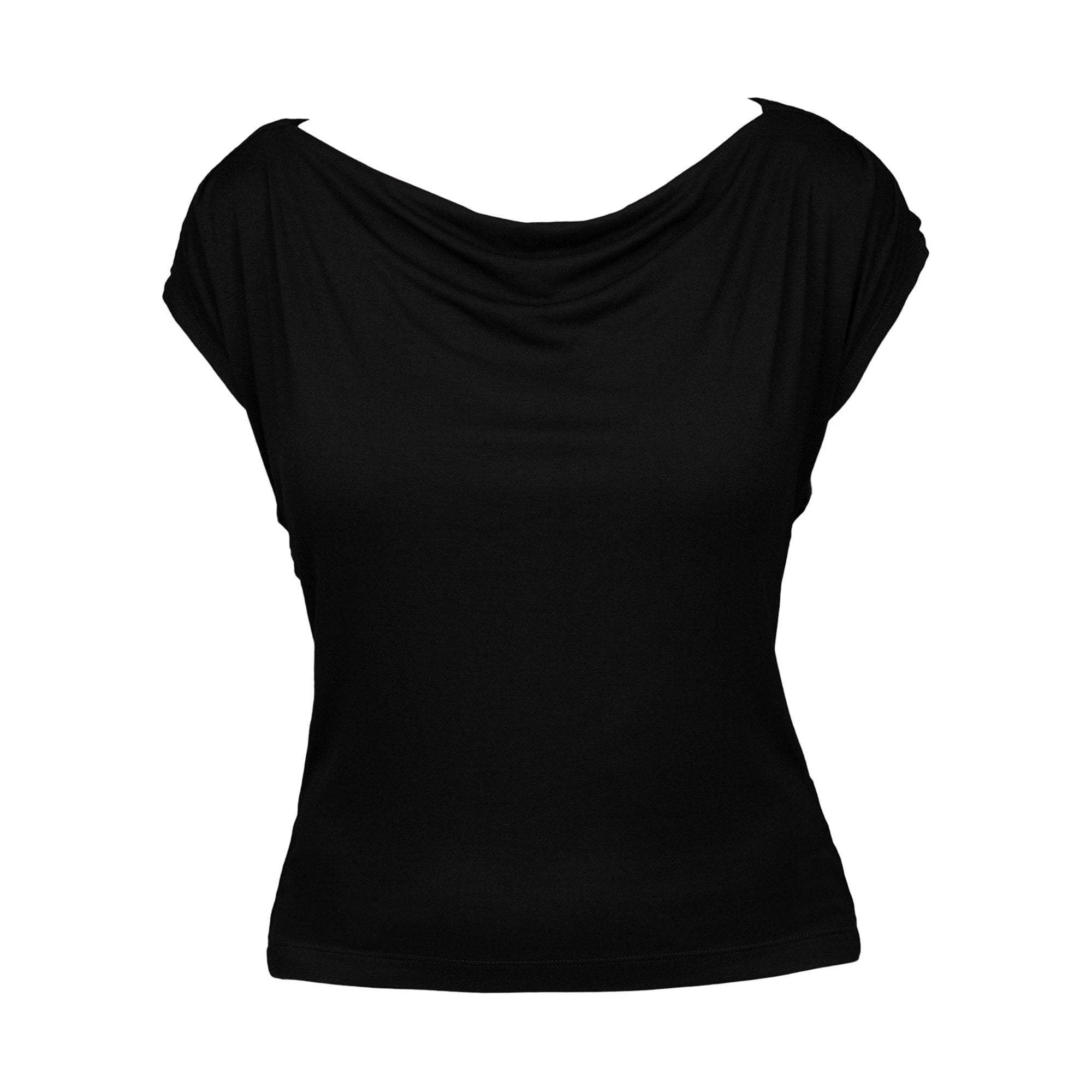 JHOLIE London Jersey Boat Neck Tee, Black