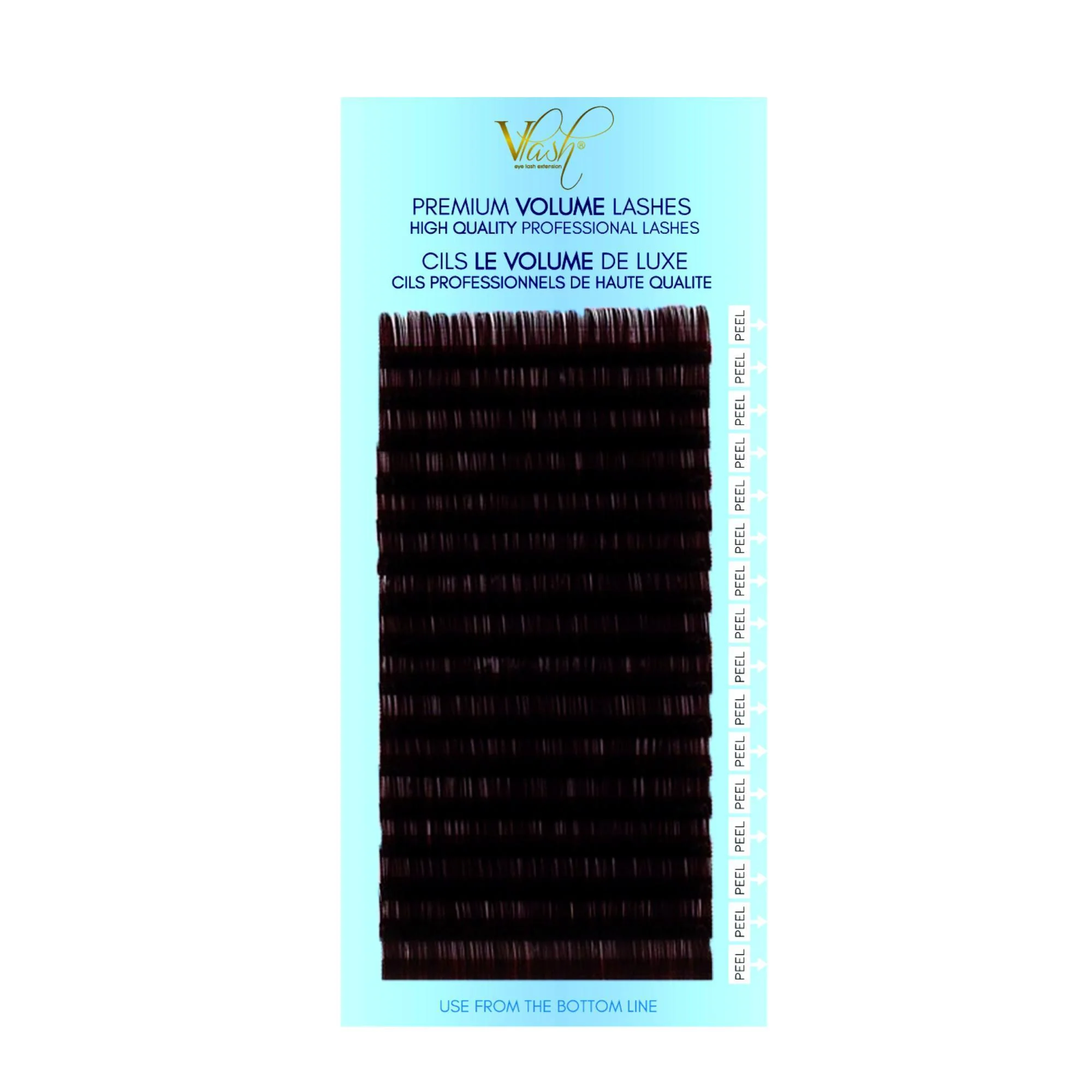 Vlash C-Curl Silk Tray Brown Colored Lashes, Mixed Pack