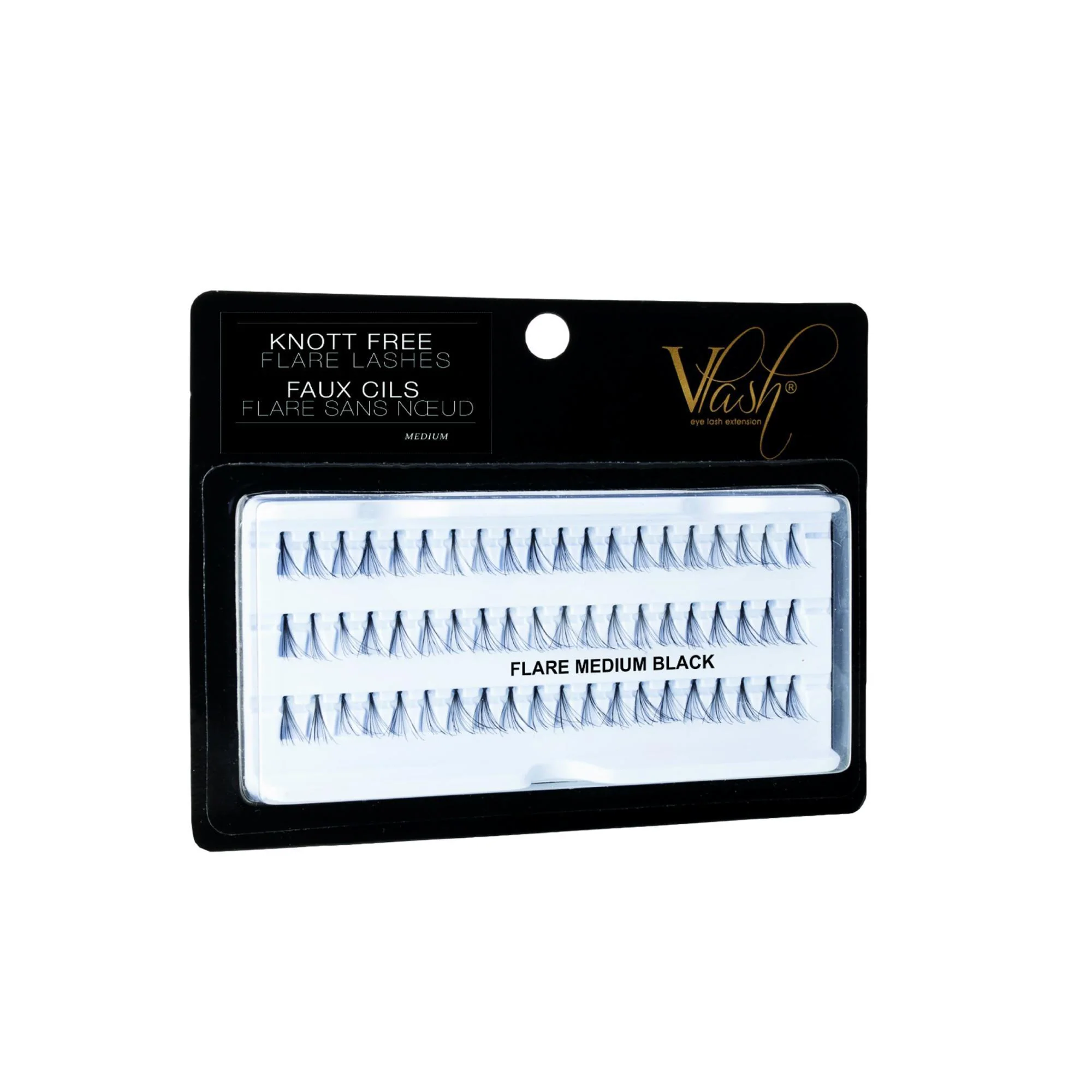 Vlash Knot Free Flare Lashes, Medium, 60 pcs Per Tray