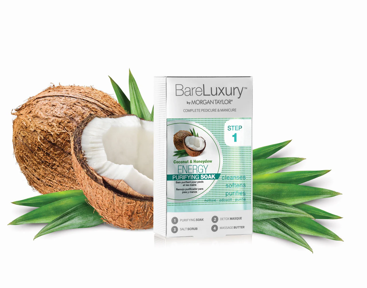 BareLuxury by Morgan Taylor, Complete Mani Pedi Packet, Energy Coconut & Honeydew, 4 pk