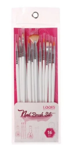 16 Pcs Nail Brush Set