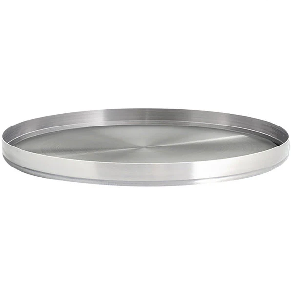 FOH Soho Round Stainless Steel Plate, Silver, 12.25", 4 ct