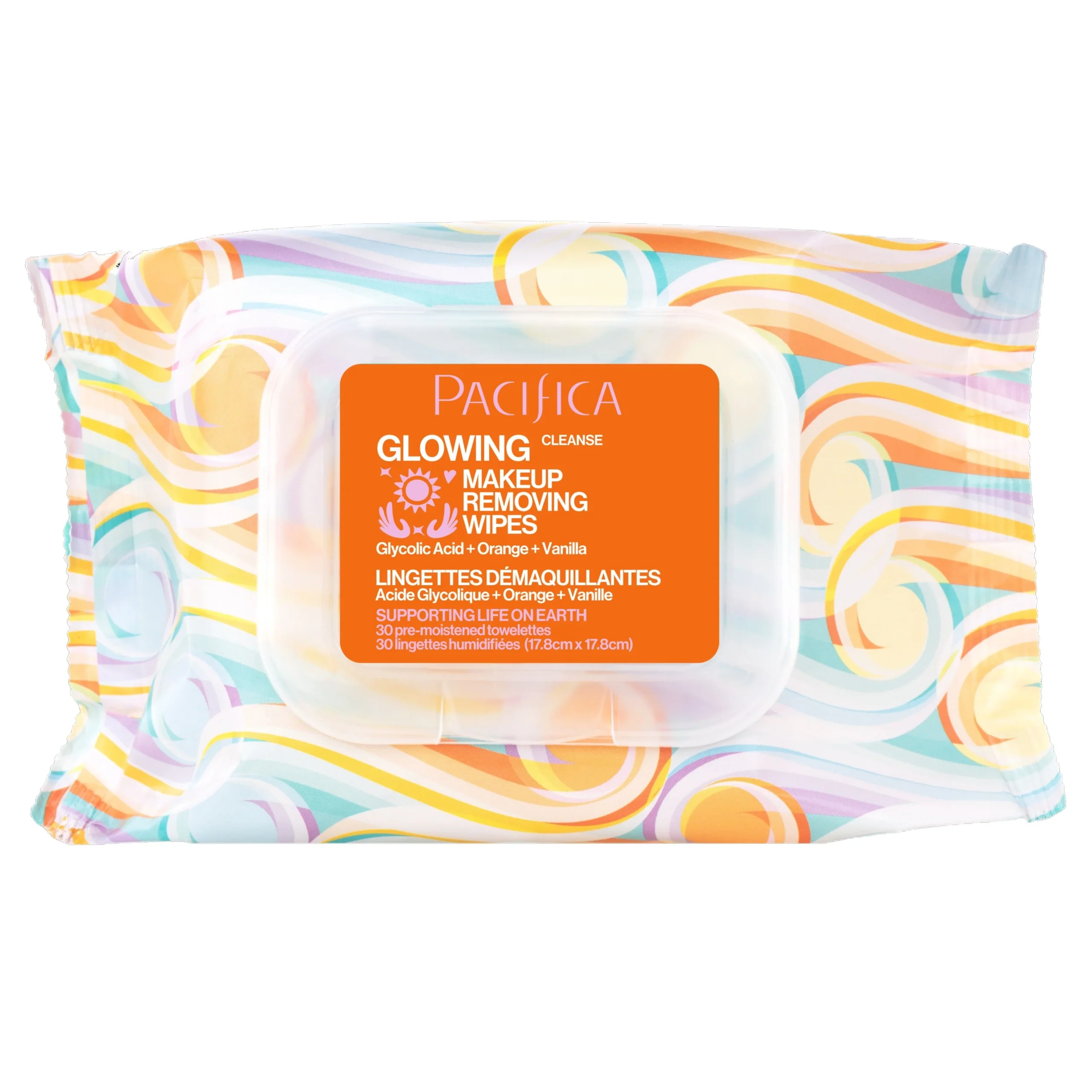 Glowing Glycolic Acid, Orange & Vanilla Makeup Removing Wipes