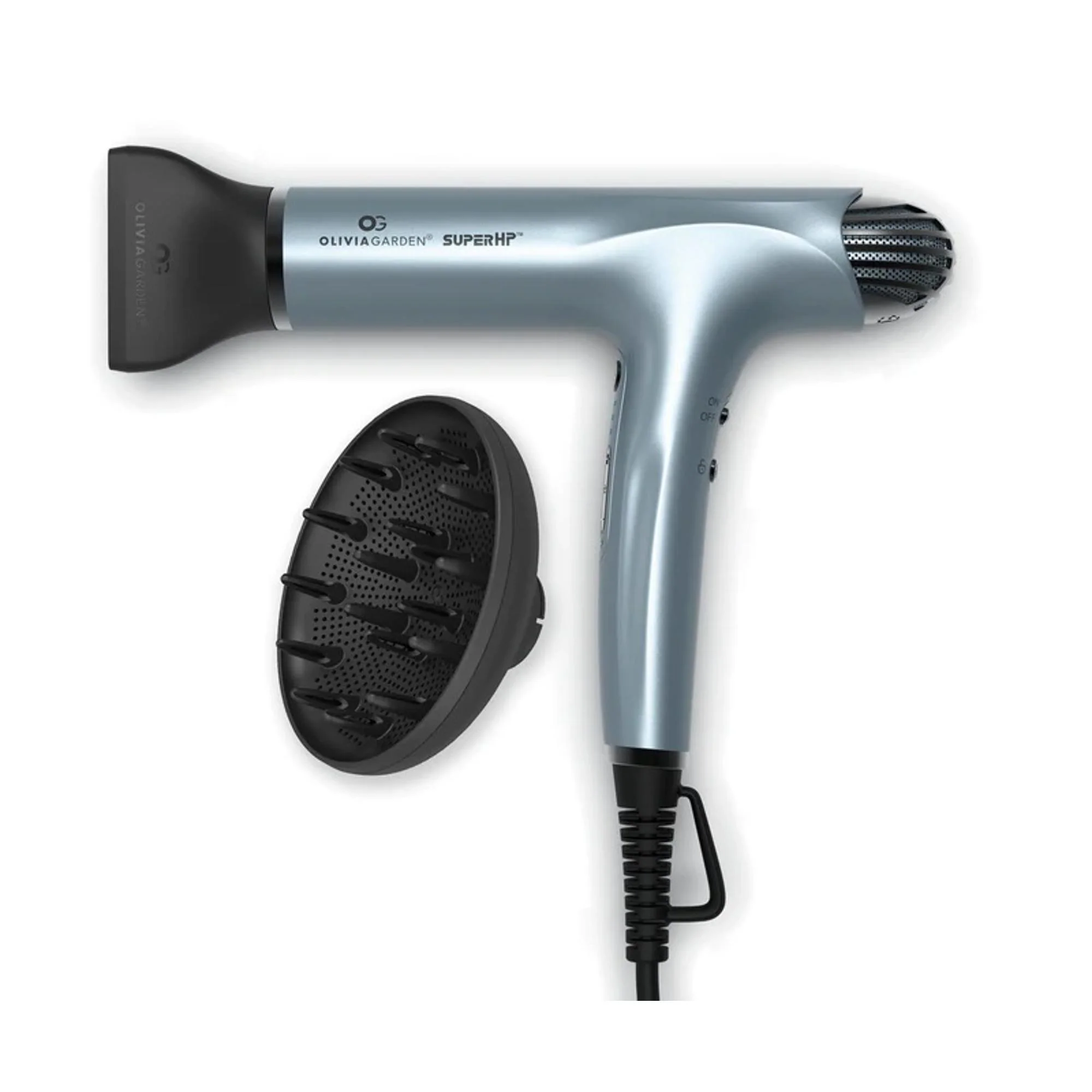 Olivia Garden Super HP Hair Dryer, Silver Blue
