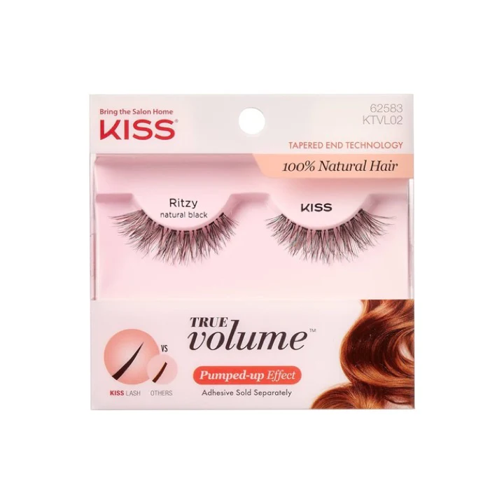 Kiss True Volume False Eyelashes Ritzy Natural Black 62583 – Beauty Outlet