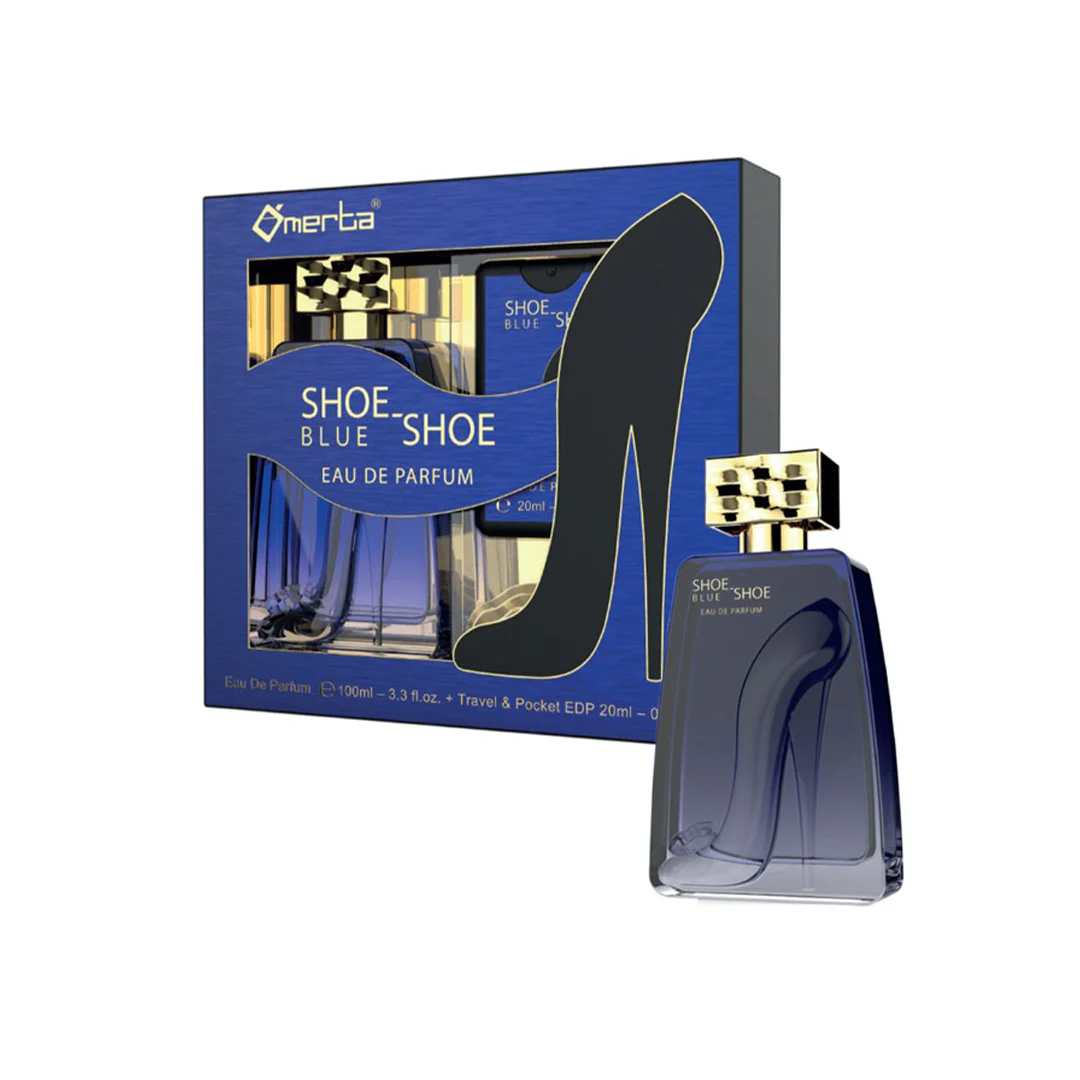 Omerta EDP 100ml Shoe Shoe Blue Set With Pocket Perfume OM-SP094 – Beauty Outlet