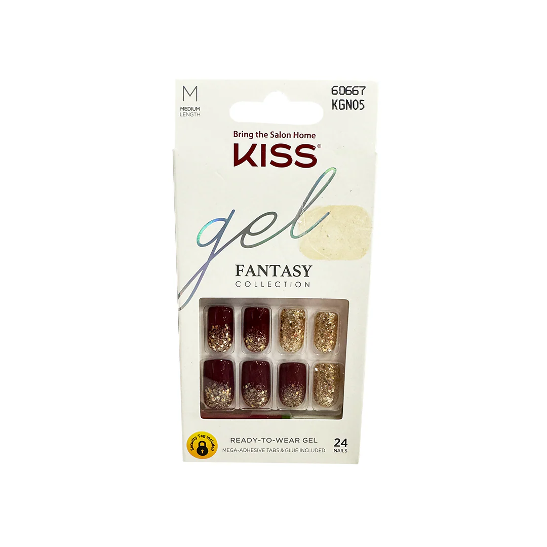 Kiss Gel Fantasy 24 Medium Nails 60667 KGN05 Burgundy – Beauty Outlet