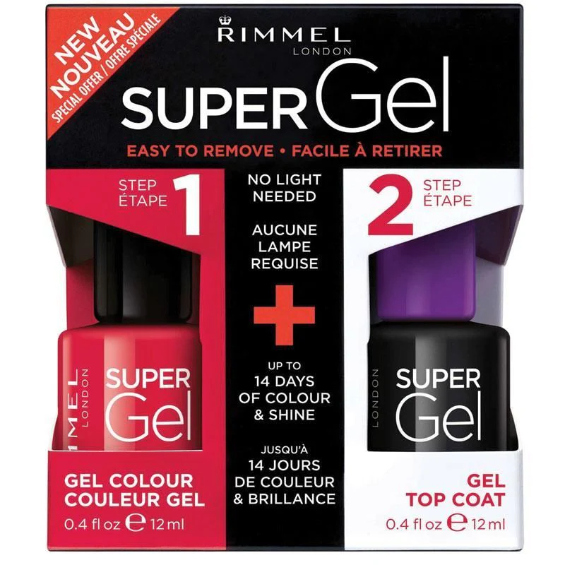 Rimmel Super Gel Set Nail Polish Cocktail Passion & Top Coat – Beauty Outlet