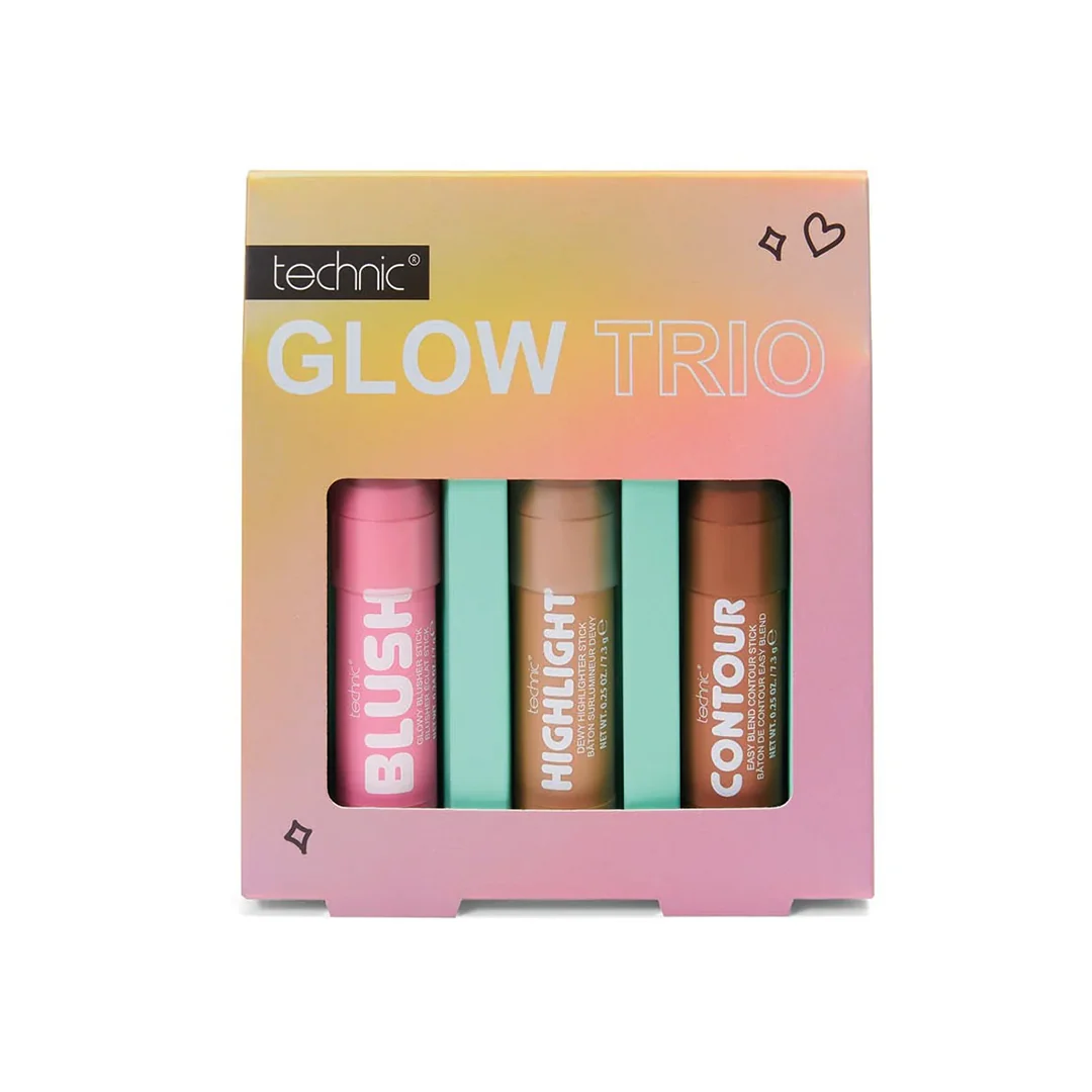 Technic Glow Trio Set Blusher, Highlight & Bronzer Stick – Beauty Outlet