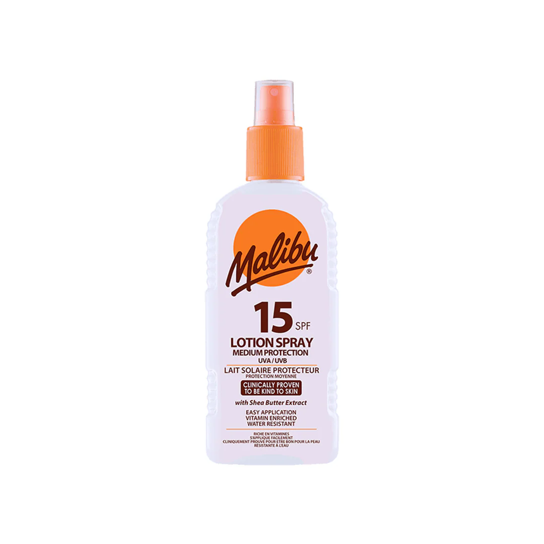 Malibu Sun Lotion Spray SPF 15 200ml – Beauty Outlet