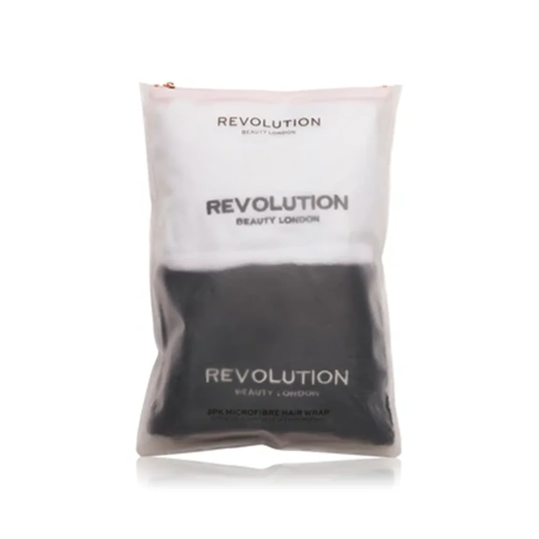 Revolution 2 Pack Microfibre Hair Wrap Black & White – Beauty Outlet