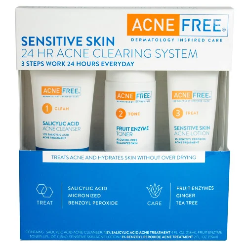 Acne Free Sensitive Skin 3-Step 24 Hr Acne Clearing System