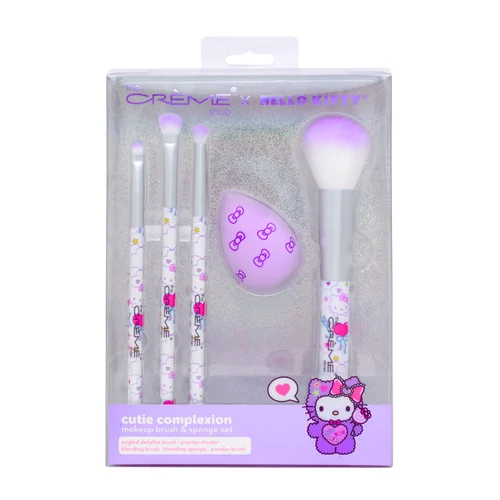 The Creme Shop X Hello Kitty Cutie Complexion Makeup Brush & Sponge Set (Purple)