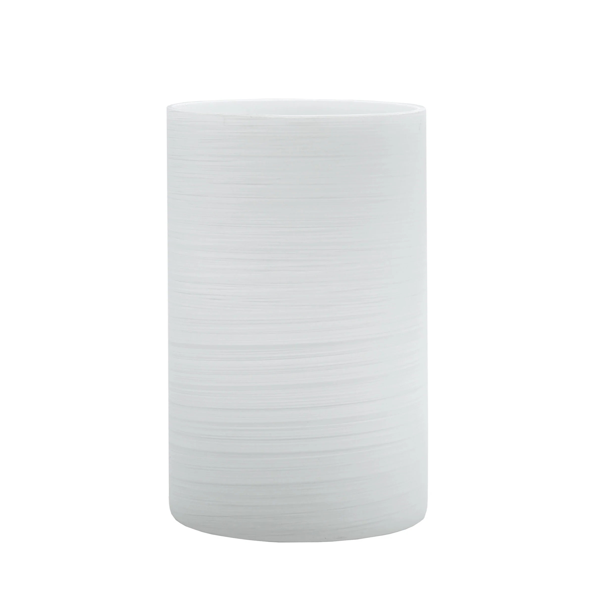 White Glass Candle Holders, 3.15 x 4.5 in, Brushed, 6 ct