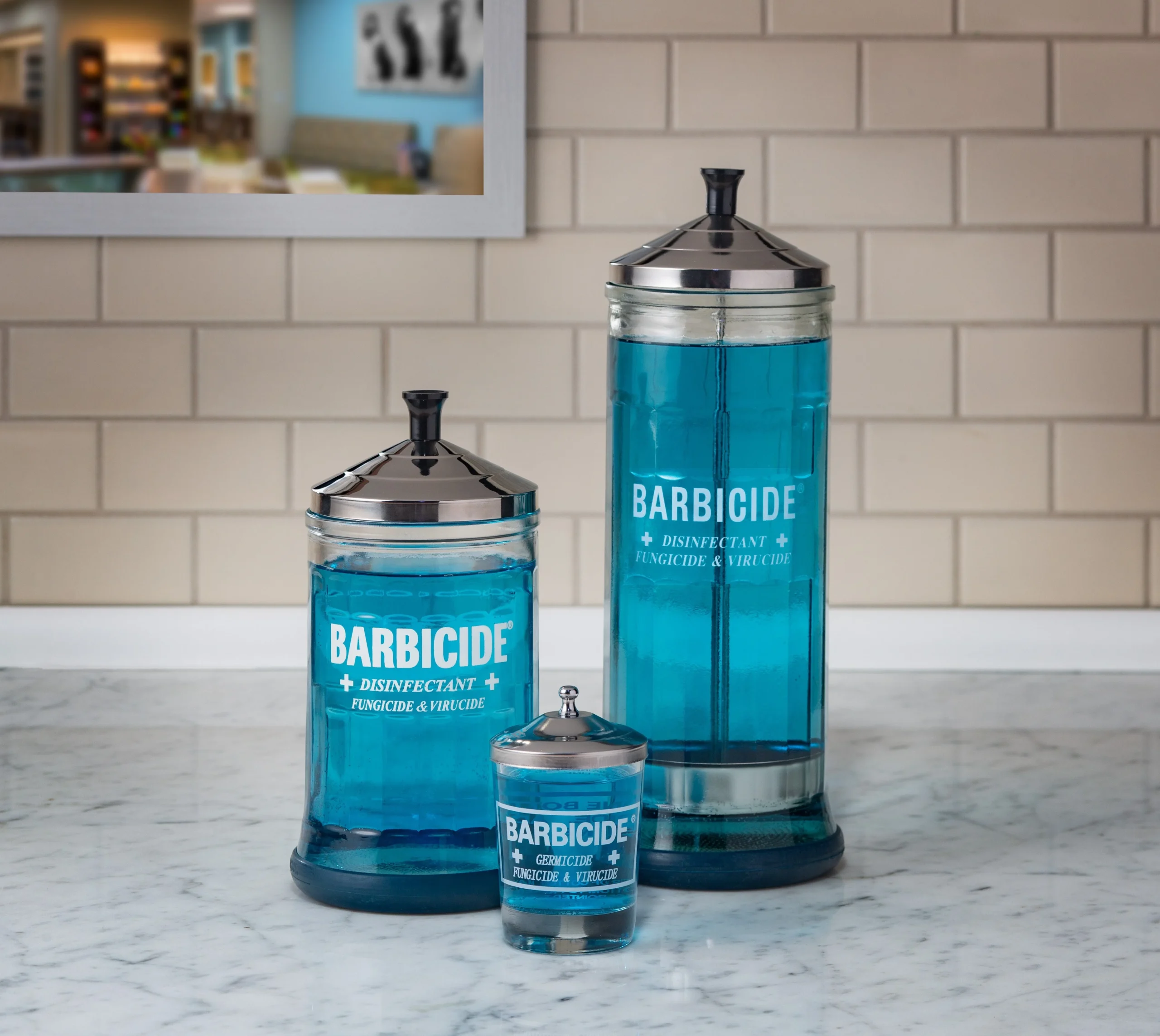 Barbicide Manicure Jar, Small, Midsize, and Large