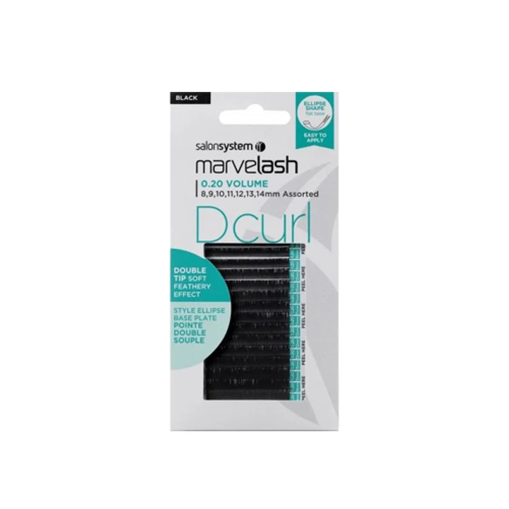 Salon System Marvelash 0.20 Volume D Curl Lashes 8-14mm Black – Beauty Outlet