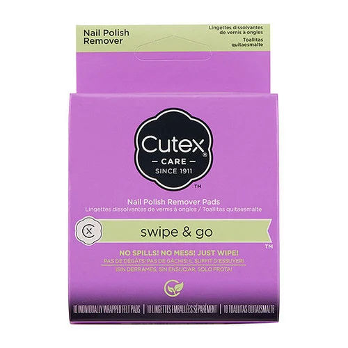 Cutex Swipe & Go Nail Polish Remover Pads, 10 ct
