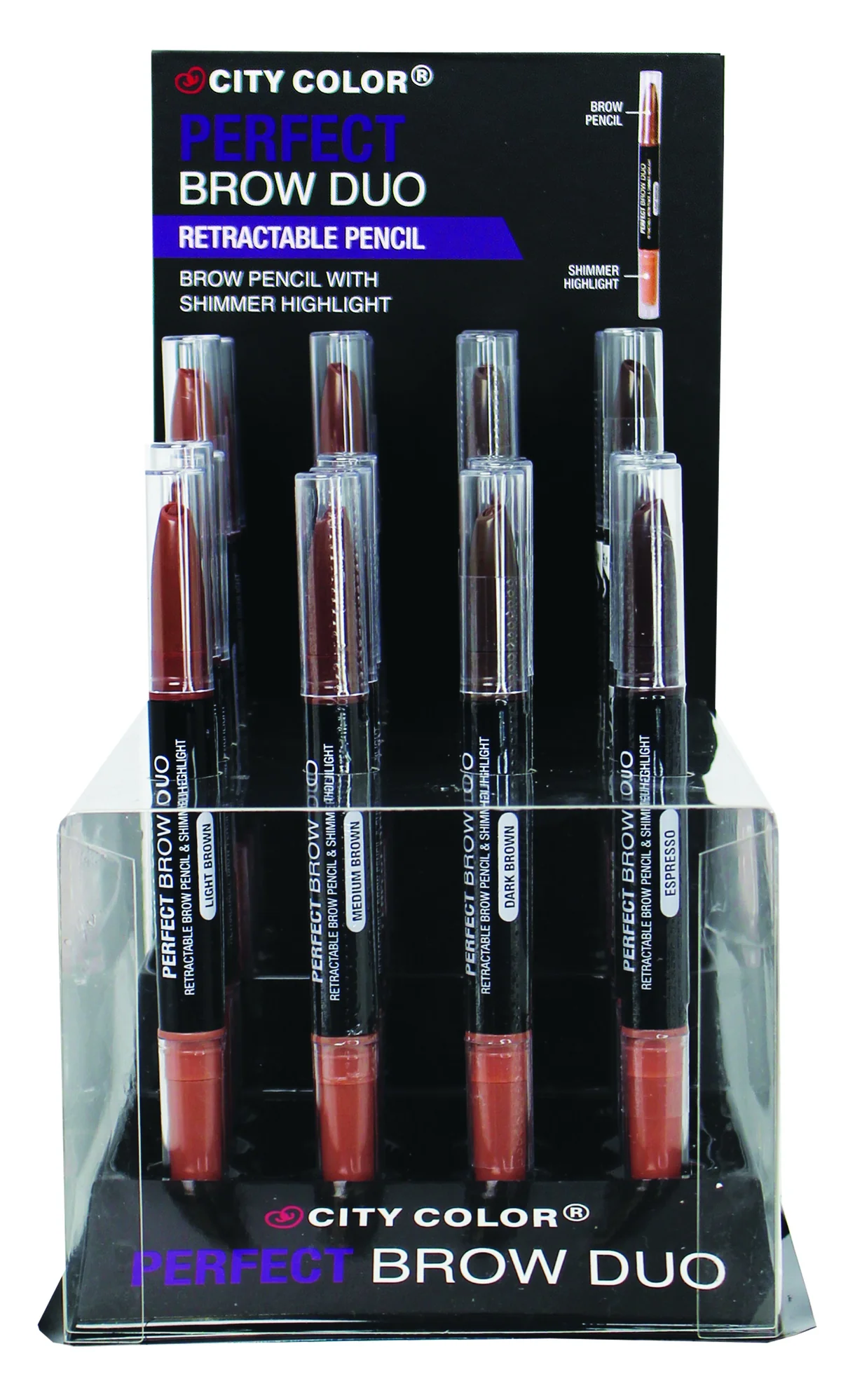 CITY COLOR Perfect Brow Duo Display Set, 24 Pieces
