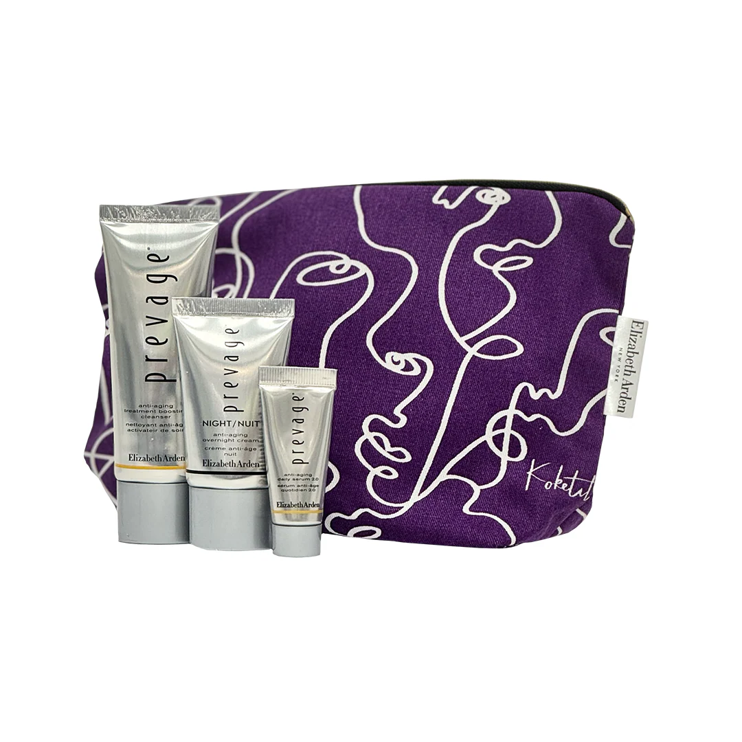 Elizabeth Arden 3 Piece Purple Bag Prevage Set – Beauty Outlet