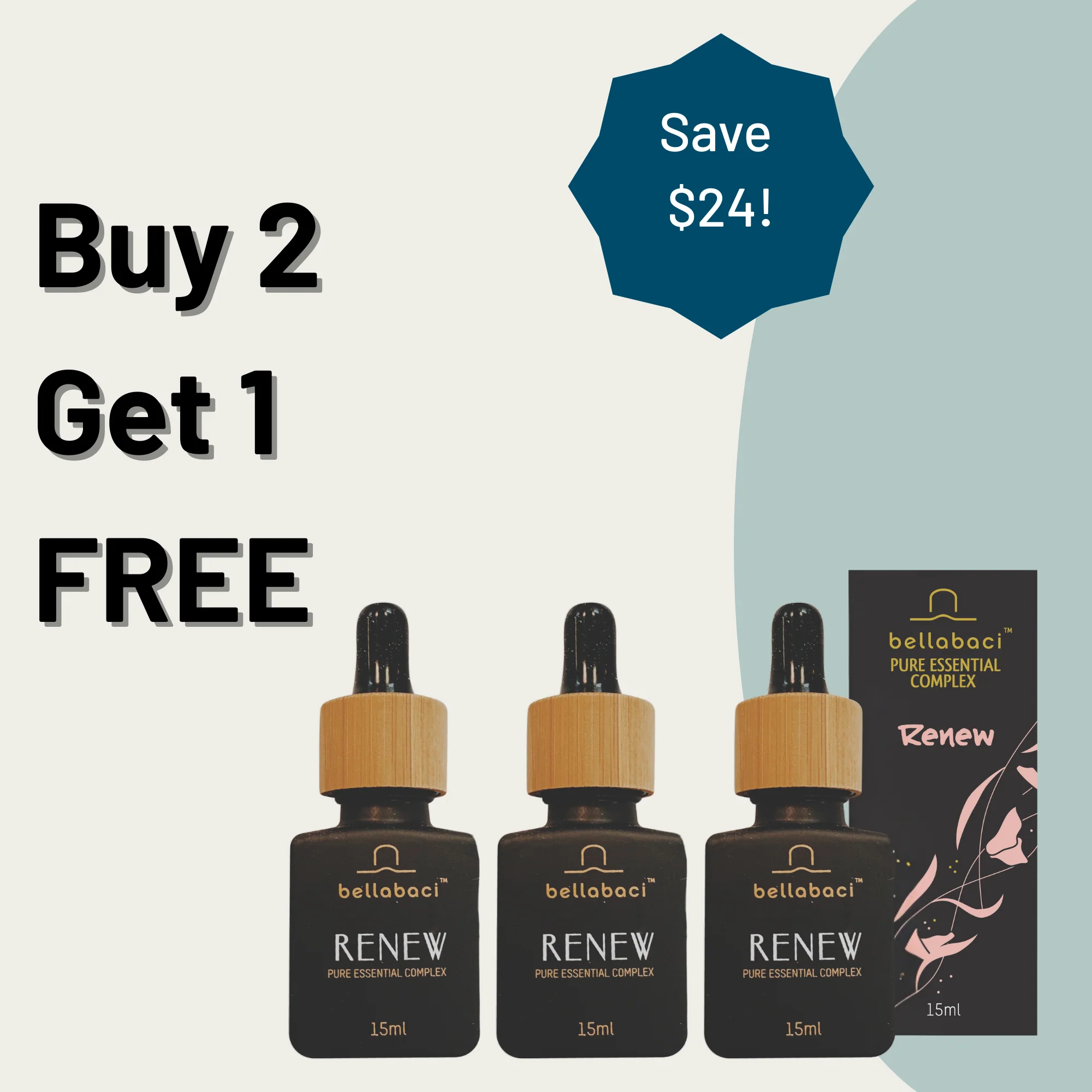 Bellabaci Buy 2 Get 1 FREE, Renew Pure Essential Complex, 15 mL