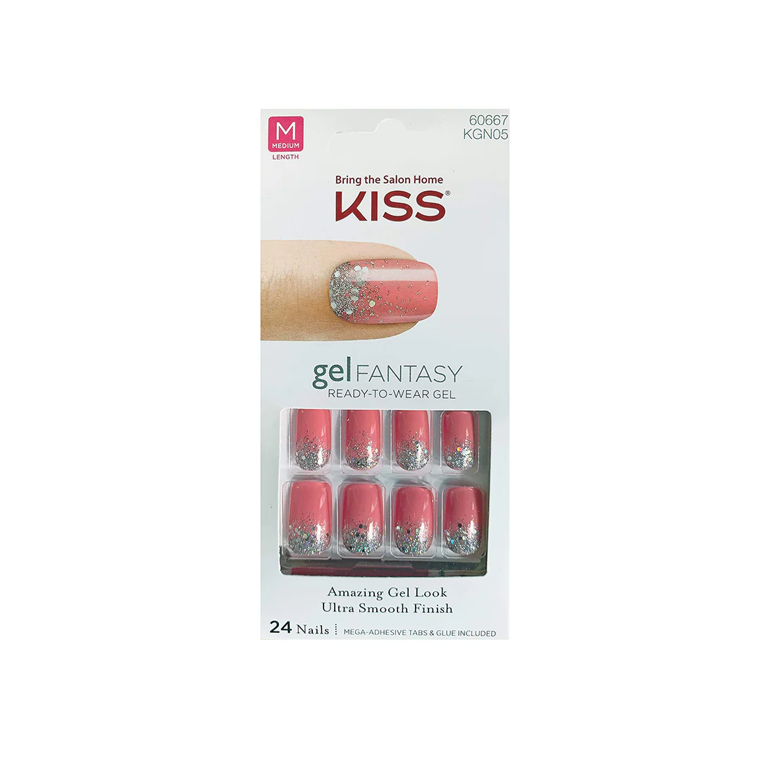 Kiss Gel Fantasy 24 Medium Nails 60667 KGN05 Glitter Tip – Beauty Outlet