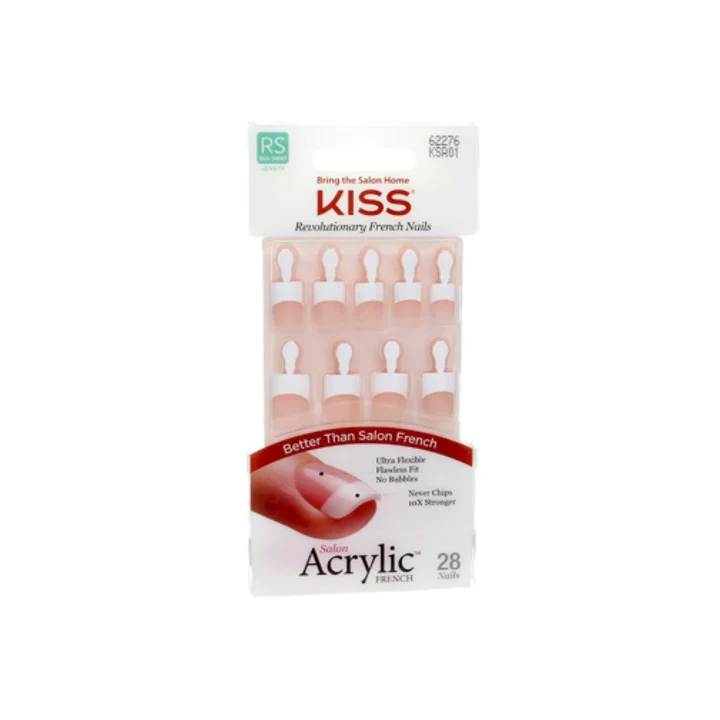 Kiss Salon Acrylic French Real Short 28 Nails 62276 KSA01 – Beauty Outlet
