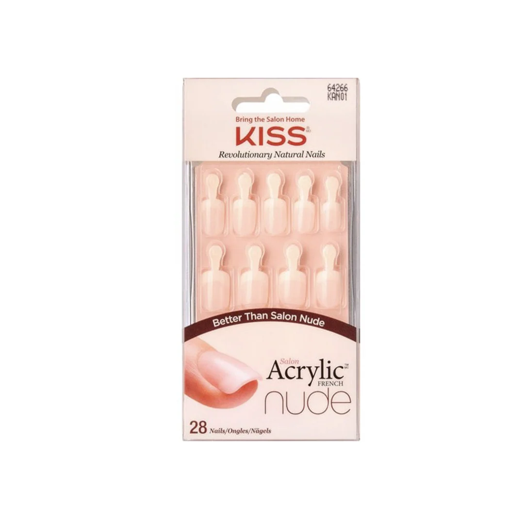 Kiss Salon Acrylic French Nude 28 Real Short Nails 64266 – Beauty Outlet