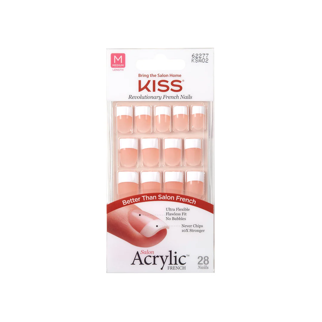Kiss Salon Acrylic French Nude Nails 62277 – Beauty Outlet