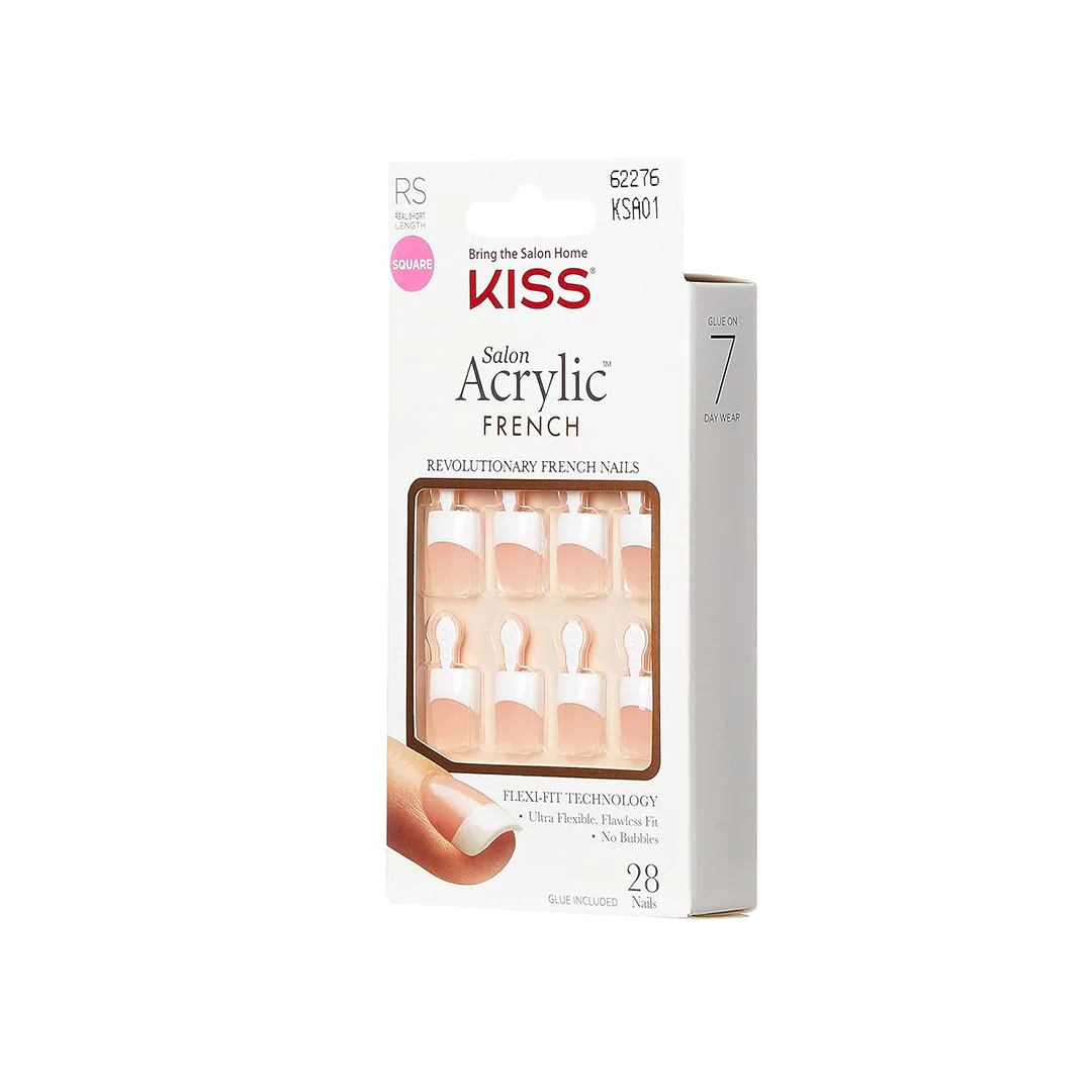 Kiss Salon Acrylic French Real Short Nails 62276 – Beauty Outlet