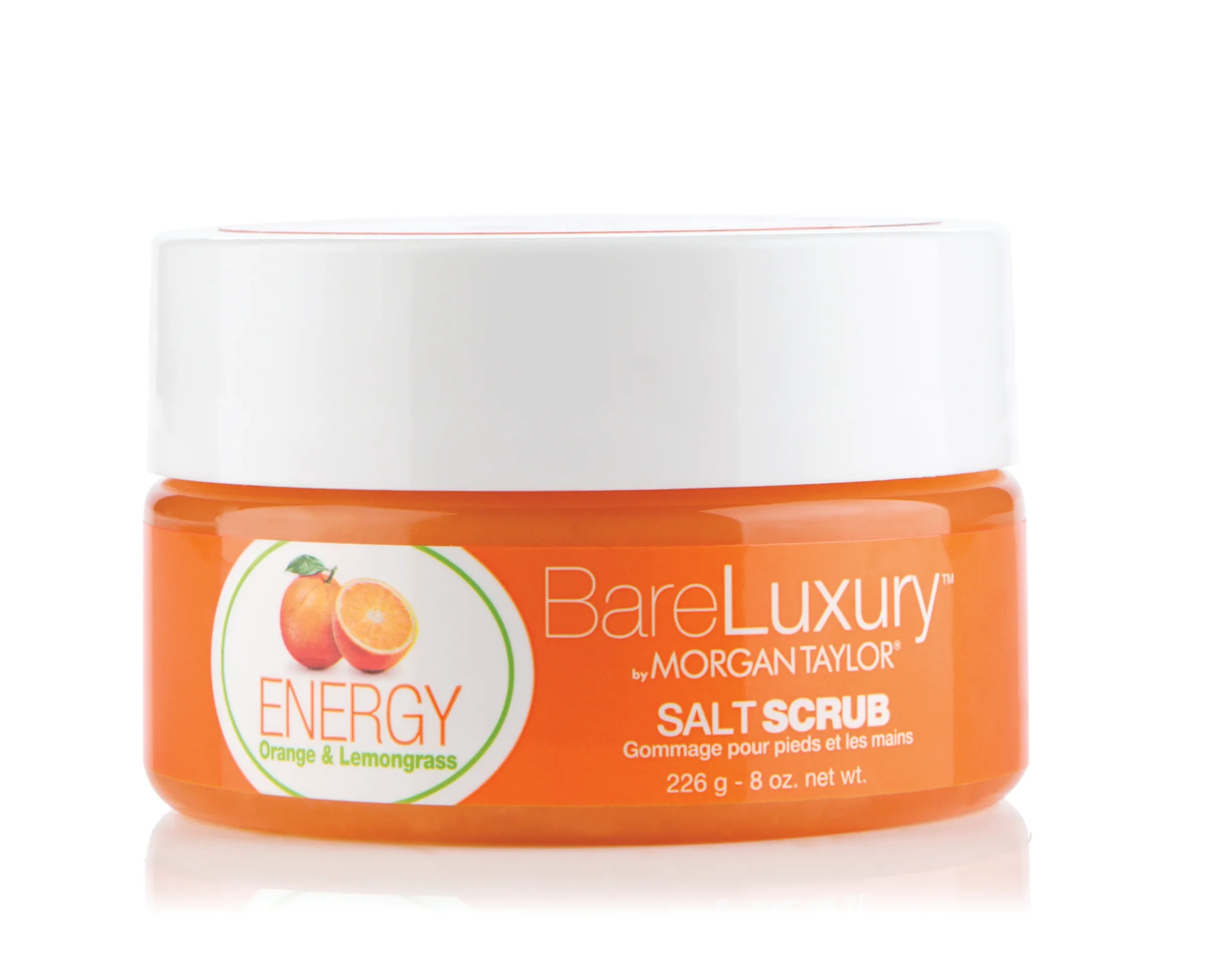 BareLuxury by Morgan Taylor, Salt Scrub, Energy Orange & Lemongrass, 8 oz