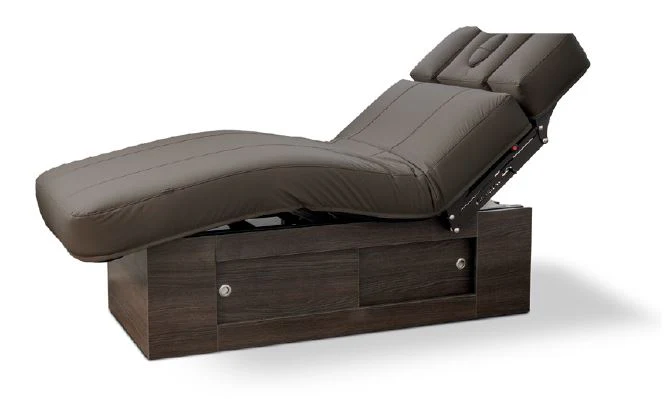 Gharieni MO1 Max Treatment Bed with Dual Headrests, Medium Width, Choco Upholstery, Wenge Base
