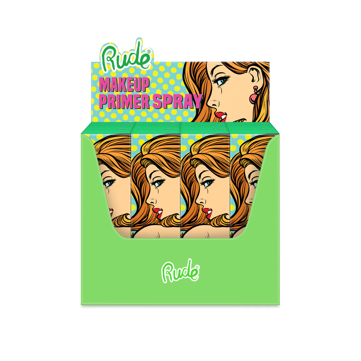 RUDE Make Up Primer Spray Paper Display Set, 12 Pieces