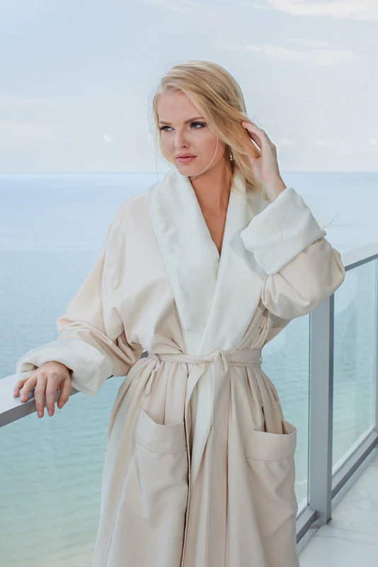 Boca Terry Shawl Collar Microfiber Robe w/ Plush Lining