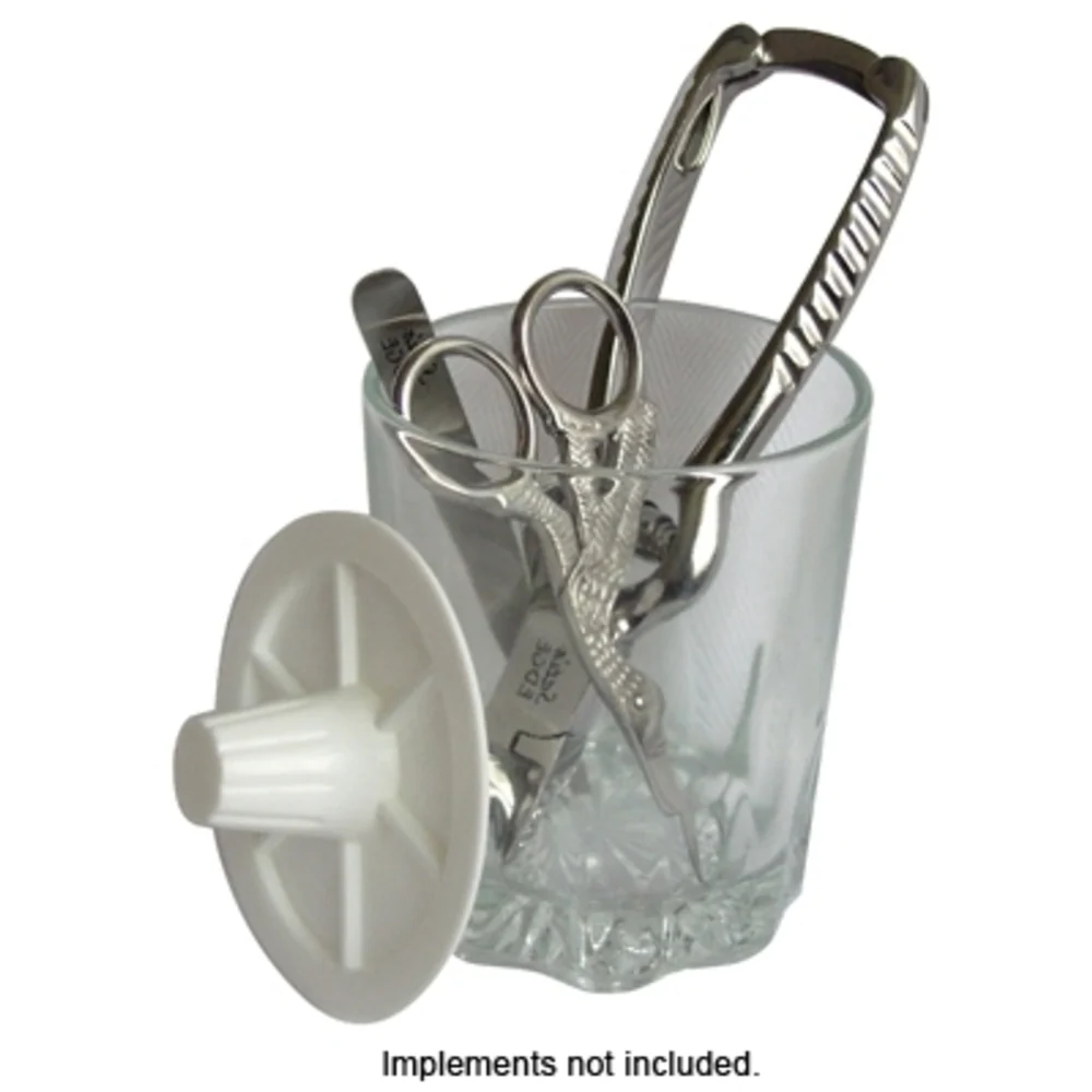 Glass Disinfectant Jar w/ Plastic Lid, 4 oz