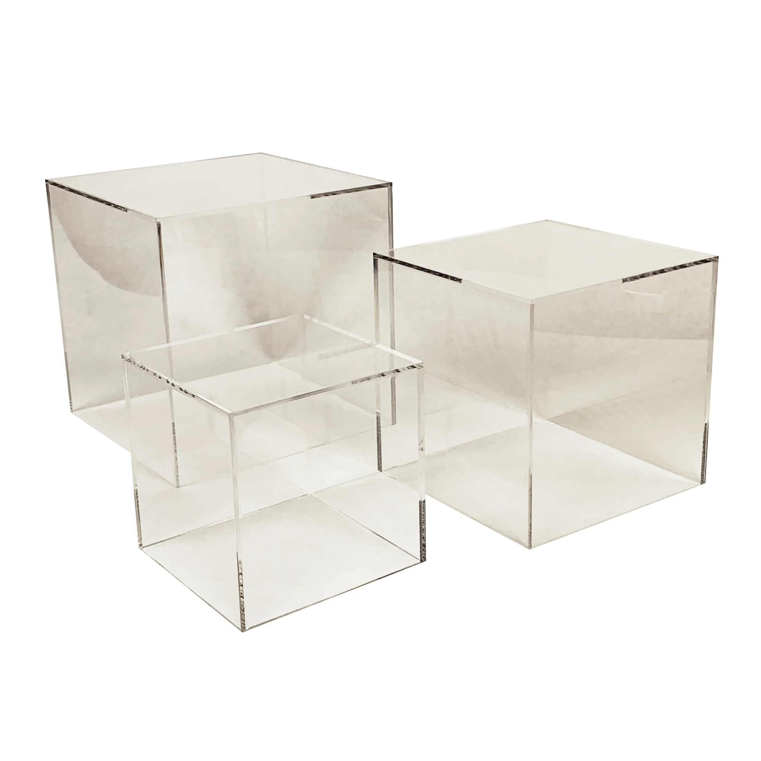 Acrylic Cube Riser Set, Clear, 3 pc