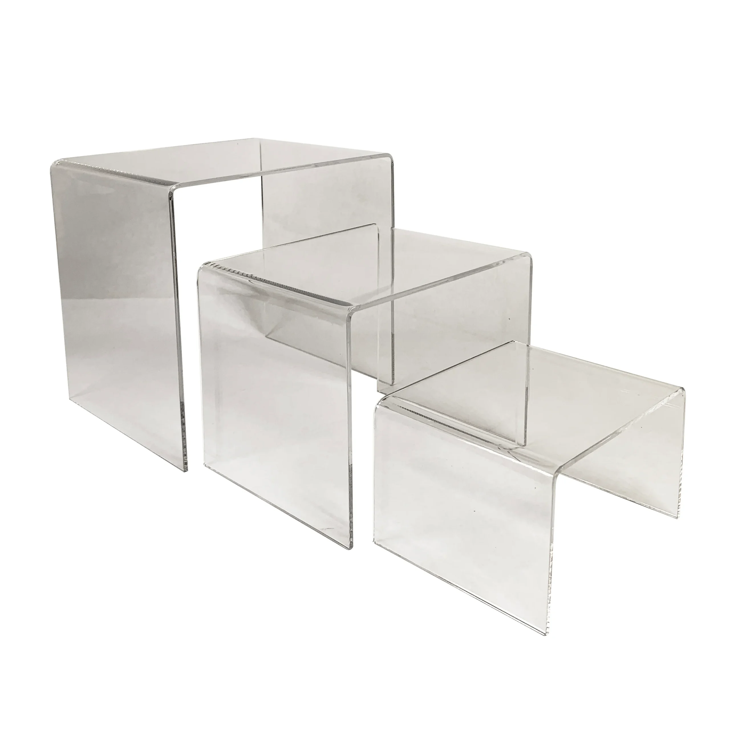 Acrylic Display Riser Set, Clear, 3 pc