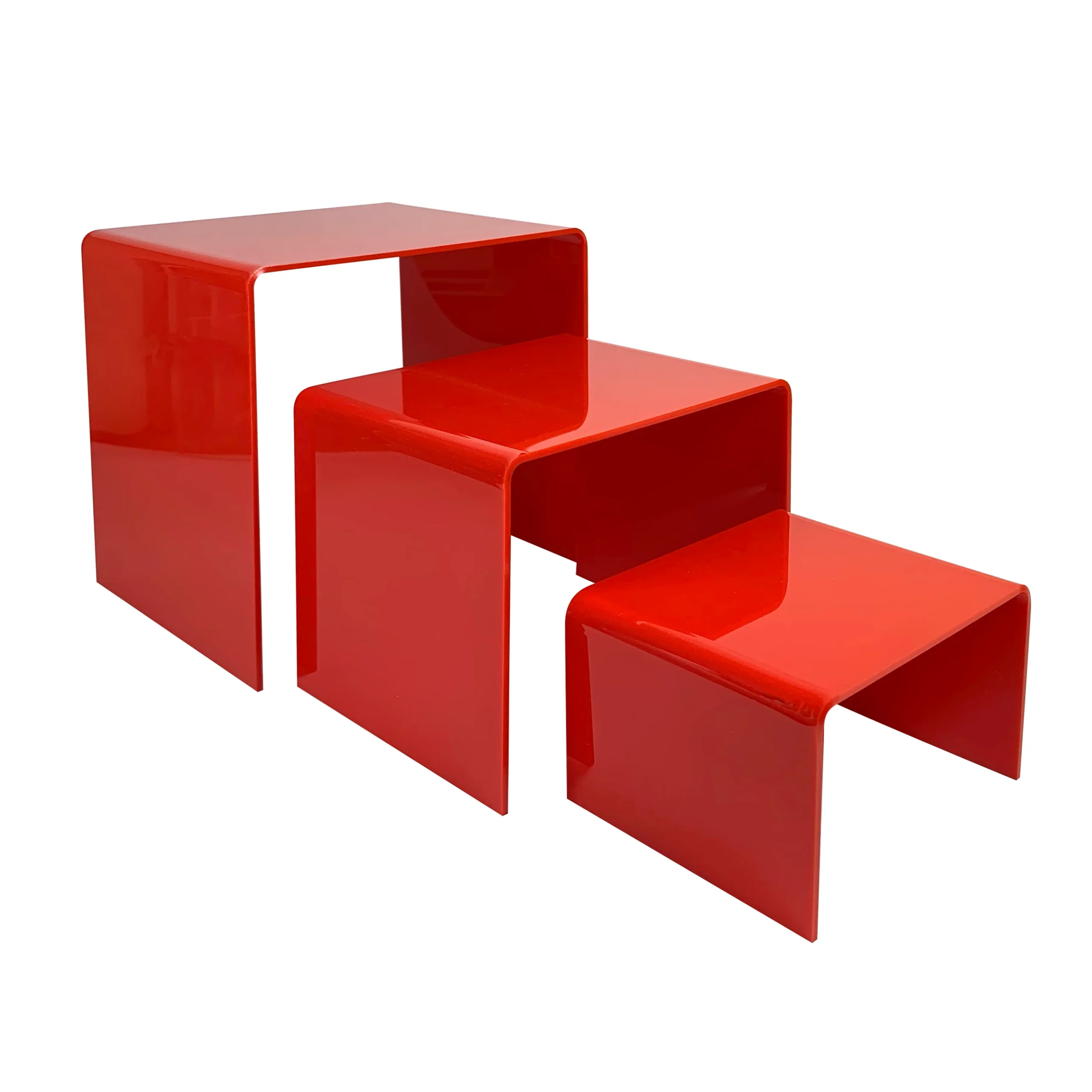 Acrylic Display Riser Set, Red, 3 pc