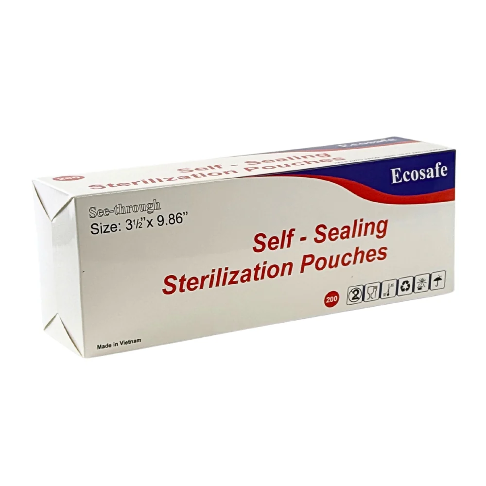 Self Sealing Sterilizing Storage Pouches, 3.5" W x 9.86" L, 200 ct