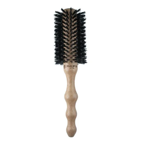 Philip B Botanical Round Hairbrush, Polished Mahogany Handle - Large (65mm) 1 piece 