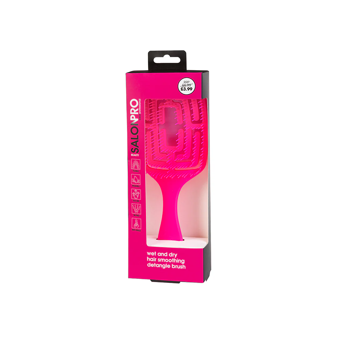 SalonPro Pink Detangle Brush BEAU340 – Beauty Outlet