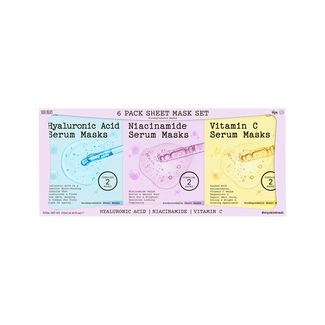 Skin Treats 6 Pack Serum Mask Set – Beauty Outlet