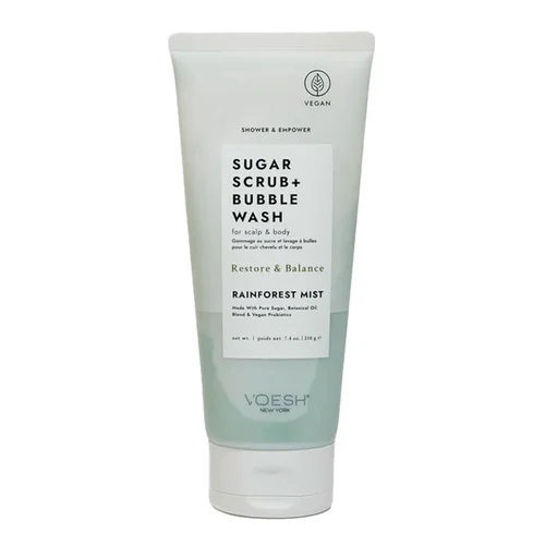 Voesh Sugar Scrub and Bubble Wash Rainforest Mist 219 ml / 7.4 fl oz